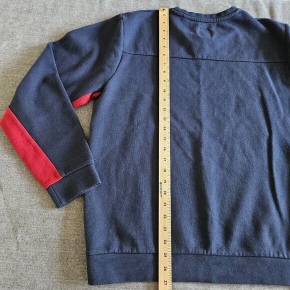 Jack Wills Sweatshirt Mens XL Navy Red Spellout Logo Front Crewneck LS Preppy - Picture 8 of 13